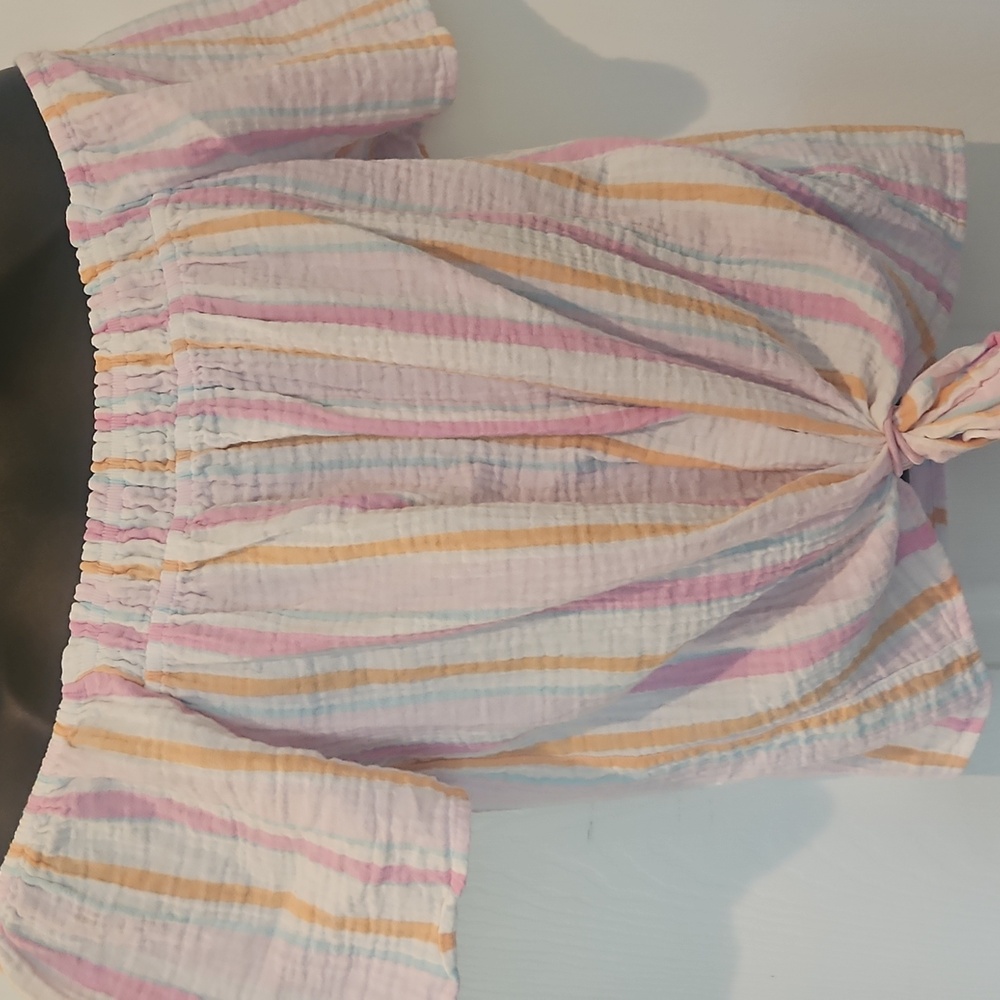 Striped Off-Shoulder Women's Top